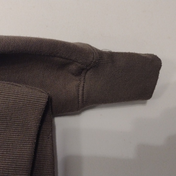 Fuzzy Fleece Lined Funnel Neck Yoga Sweater Size Small Oversized Dark Green WARM - Picture 7 of 15